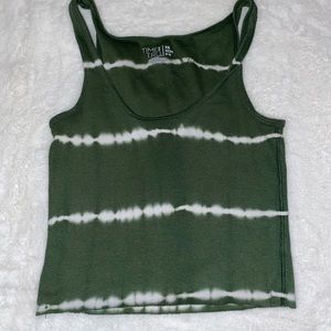 Thrifted Green Tie Dye cropped tank! Size XS. NEVER WORN